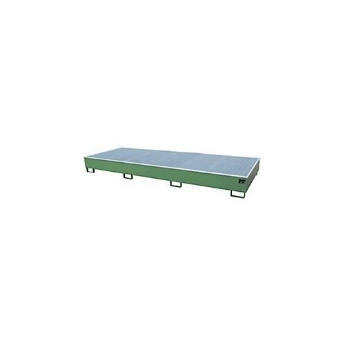 4052462074491 - Regalwanne RW-GR 3600-3 PE mit Gitterrost und PE-Einsatz B 3262 x T 1312 x H 383 mm bis 1000 l Stahl lackiert resedagrün 4052462074491 - Regalwanne RW-GR 3600-3 PE mit Gitterrost und PE-Einsatz B 3262 x T 1312 x H 383 mm bis 1000 l Stahl lackiert resedagrün