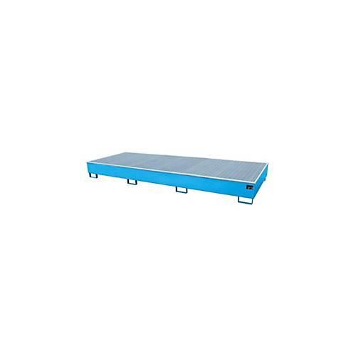 4052462074484 - Regalwanne RW-GR 3600-3 PE mit Gitterrost und PE-Einsatz B 3262 x T 1312 x H 383 mm bis 1000 l Stahl lackiert lichtblau