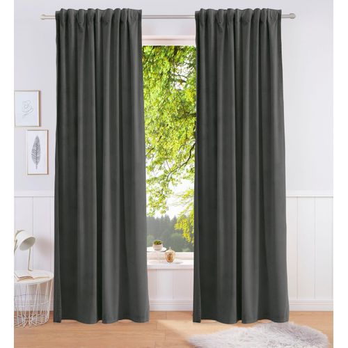 4068222006053 - Vorhang BRUNO BANANI Leroy Gardinen Gr 145 cm Kräuselband 140 cm grau (anthrazit) Kräuselband Samt blickdicht monochrom verschiedene Größen 4068222006053 - Vorhang BRUNO BANANI Leroy Gardinen Gr 145 cm Kräuselband 140 cm grau (anthrazit) Kräuselband Samt blickdicht monochrom verschiedene Größen