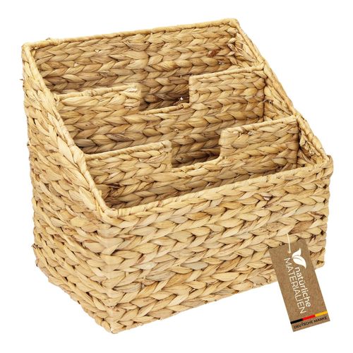 4010537372118 - HMF Zeitungsständer Zeitungskorb geflochten aus Wasserhyazinthe 3 Fächer 35 x 24 x 32 cm 4010537372118 - HMF Zeitungsständer Zeitungskorb geflochten aus Wasserhyazinthe 3 Fächer 35 x 24 x 32 cm