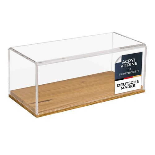 4010537468729 - HMF 46872 Acryl Vitrine   Schaukasten mit Holzsockel für Modellautos 27 x 12 x 11 cm Transparent