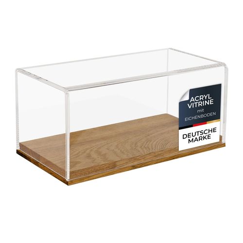 4010537468712 - HMF 46871 Acryl Vitrine   Schaukasten mit Holzsockel für Modellautos 24 x 12 x 11 cm Transparent
