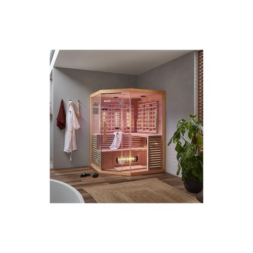 4058166017956 - Infrarotkabine sahara xxl – 150 x 150 x 200 cm - für 2-3 Personen 8 Vollspektrumstrahler Holz Hemlocktanne i Infrarotsauna Sauna Wärmekabine