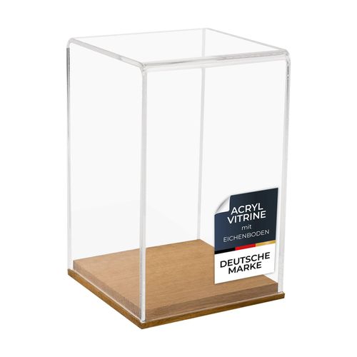 4010537468811 - HMF 46881 Acryl Vitrine Schaukasten mit Holzsockel für Figuren 14 x 14 x 22 cm Transparent 4010537468811 - HMF 46881 Acryl Vitrine Schaukasten mit Holzsockel für Figuren 14 x 14 x 22 cm Transparent