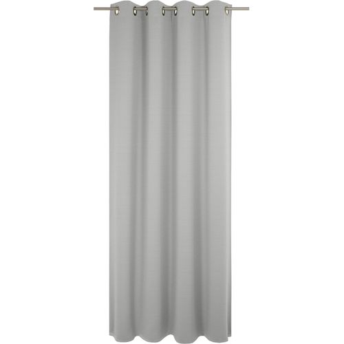 4004567477288 - Vorhang WIRTH Uni Collection light grau (hellgrau) Gardinen 205cm Ösen 142cm Baumwolle (Bio-Baumwolle) nach Maß B142cm H205cm