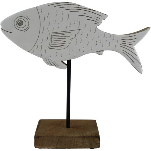 4056422137455 - Dekofigur AM DESIGN Fisch aus Mangoholz und Metall weiß B5cm H20cm T20cm Dekofiguren Osterdekoration in zwei Größen 4056422137455 - Dekofigur AM DESIGN Fisch aus Mangoholz und Metall weiß B5cm H20cm T20cm Dekofiguren Osterdekoration in zwei Größen