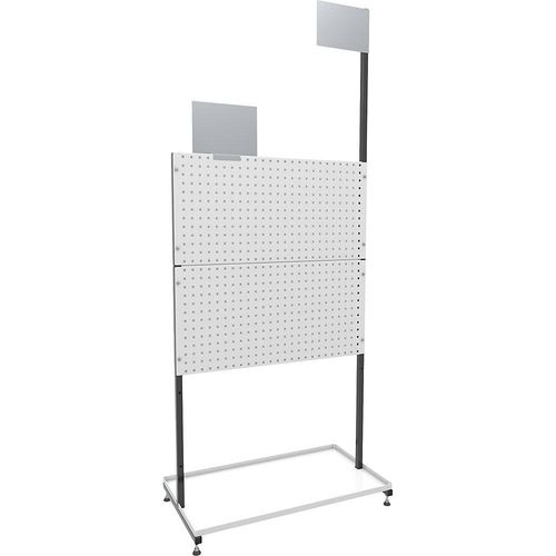 4054666028218 - eurokraft pro Organisations-Stellwand stationär 2 Lochbleche 2 Glattbleche 1 Ablagewanne