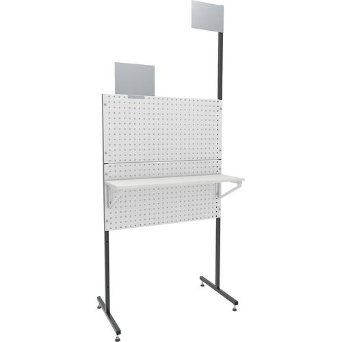 4054666028232 - eurokraft pro Organisations-Stellwand stationär 2 Lochbleche 2 Glattbleche 1 Ablageboden
