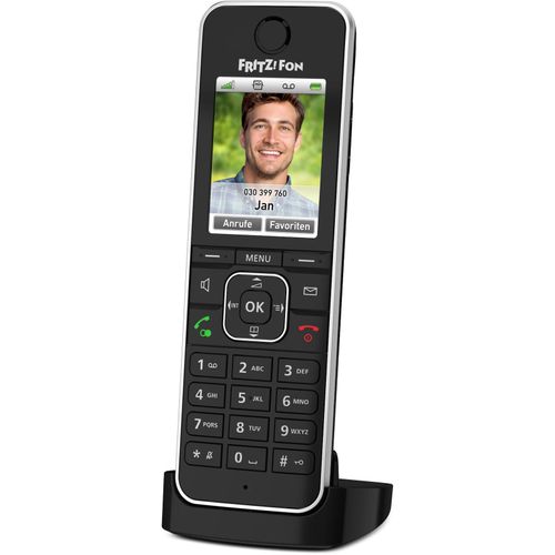 4023125029646 - FRITZ!Fon C6 - Schnurloses Erweiterungshandgerät - Anrufbeantworter - mit Internetradio mit Rufnummernanzeige - ECO DECTGAP - dreiweg Anruffunktion - SIP - Schwarz (20002964)
