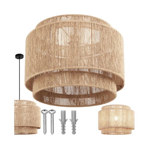 4061173282323 - tectake® Pendelleuchte Boho-Stil Wickeltechnik 40 W Stahlgestell 46 x 32 cm