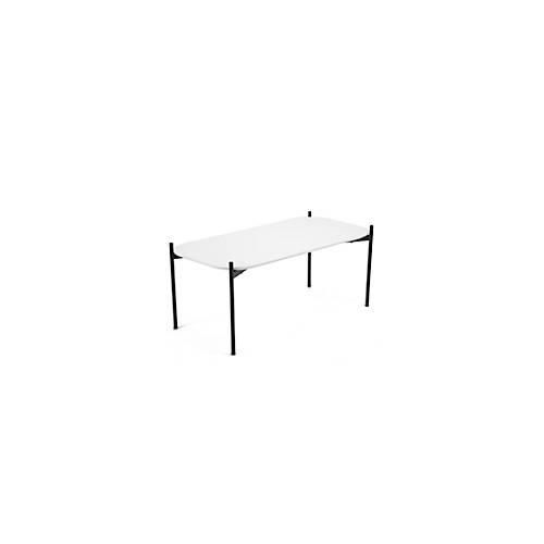 3660141226331 - Beistelltisch meet by Paperflow Meet Rechteck furniertes MDF Stahlgestell B 1000 x T 500 x H 400 mm weiß schwarz