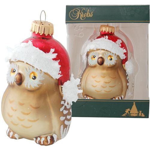 0024762820393 - Christbaumschmuck KREBS GLAS LAUSCHA CBK82039 Weihnachtsdeko Christbaumschmuck Weihnachtsbaumschmuck braun Weihnachtsbaumschmuck Eule