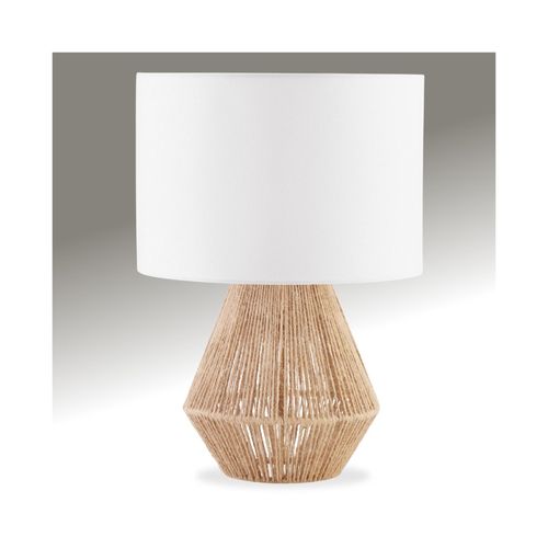 4061173282347 - tectake® Tischleuchte Boho-Stil blendfreies Licht 60 W Großer Lampenschirm aus Stoff 32 x 45 cm