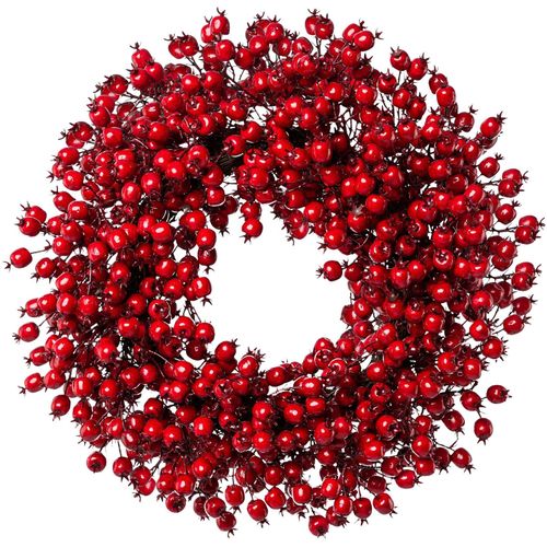 4064118886174 - Dekokranz CREATIV DECO Weihnachtsdeko rot rot Ø55cm Kunststoff Dekokränze