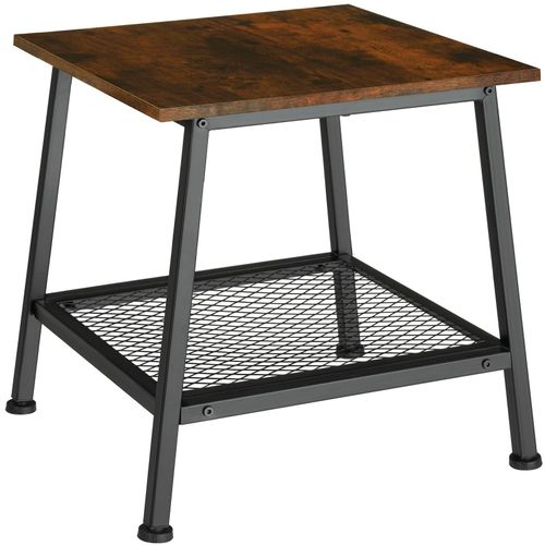 4061173205742 - tectake® Beistelltisch Industrial Style trapezförmiges Gestell mit Ablage und Gitterablage 455 x 45 x 47 cm