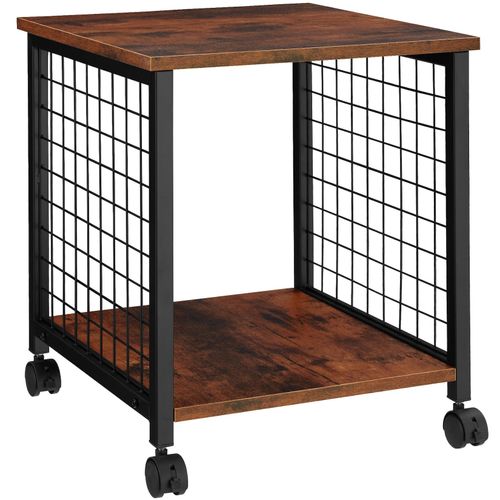 4061173209368 - tectake® Beistelltisch Industrial Style Gestell mit Gitterseiten 2 Ablagen und Lenkrollen 40 x 40 x 48 cm
