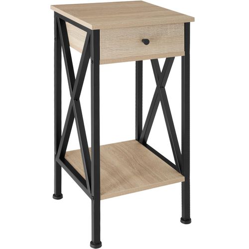 4061173209351 - tectake® Beistelltisch Industrial Style mit 2 Ablagen Schublade und seitlichen X-Streben 35 x 35 x 705 cm 4061173209351 - tectake® Beistelltisch Industrial Style mit 2 Ablagen Schublade und seitlichen X-Streben 35 x 35 x 705 cm
