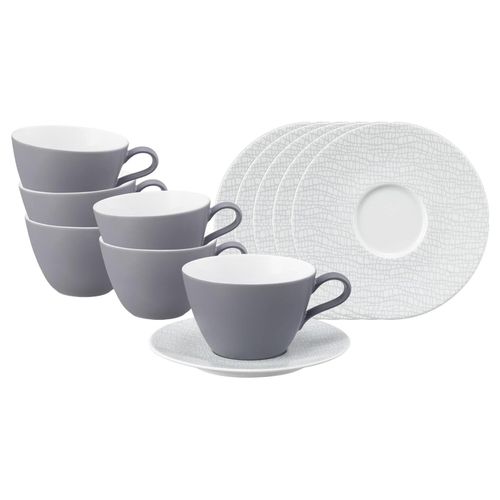 4262517045158 - Milchkaffeetassen mit Untertassen Life Fashion 370 ml 6er Set