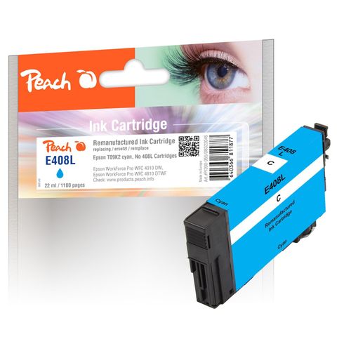 7640366811877 - E408 L Druckerpatrone XL cy ersetzt Epson No 408L T09K240 für zB Epson WorkForce Pro WFC 4310 DW Epson WorkForce Pro WFC 4810 DTWF (wiederaufbereitet)