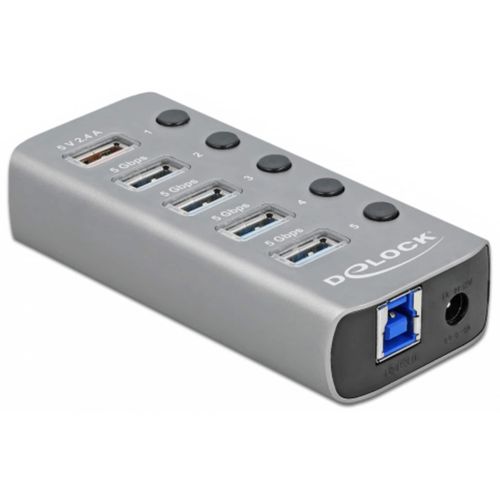 4043619632633 - DeLOCK USB-Hub USB 32 Gen 1 Hub mit 4 Ports + 1 Schnellladeport + 1 USB-C PD 30 Port 4043619632633 - DeLOCK USB-Hub USB 32 Gen 1 Hub mit 4 Ports + 1 Schnellladeport + 1 USB-C PD 30 Port