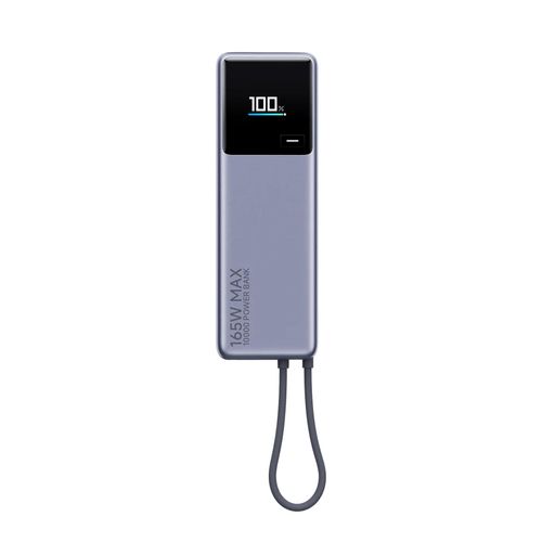 6941812743614 - 165W (Integrated Cable) Powerbank (Akku) - Grau - 10000 mAh