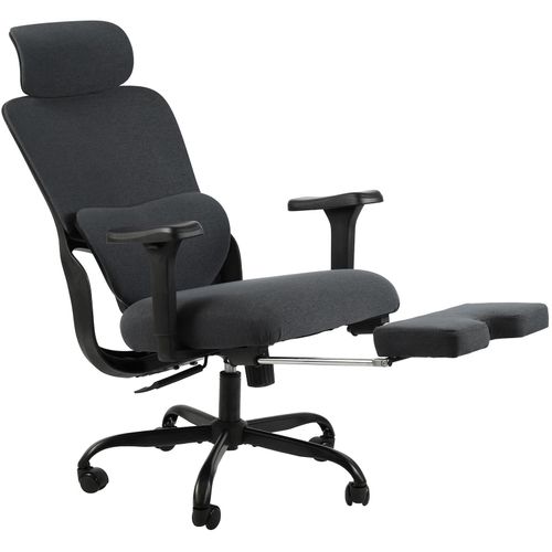 4255716350536 - Bürostuhl ergonomisch mit Fußablage Leesburg Schreibtischstuhl mit 3D-Armlehnen Lordosenstütze Kopfstütze bis 150 kg belastbar 4255716350536 - Bürostuhl ergonomisch mit Fußablage Leesburg Schreibtischstuhl mit 3D-Armlehnen Lordosenstütze Kopfstütze bis 150 kg belastbar