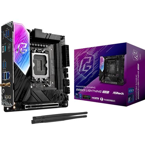 4711581490420 - B860I Lightning WiFi Mainboard - Intel B860 - Intel LGA1851 socket - DDR5 RAM - Mini-ITX