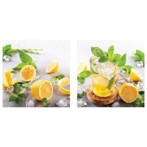 4260588219515 - Glasbild  Mehrfarbig  Glas  2-teilig  Essen & Trinken  rechteckig  20x20 cm  Fotografie einfache und schnelle Anbringung glänzend 
