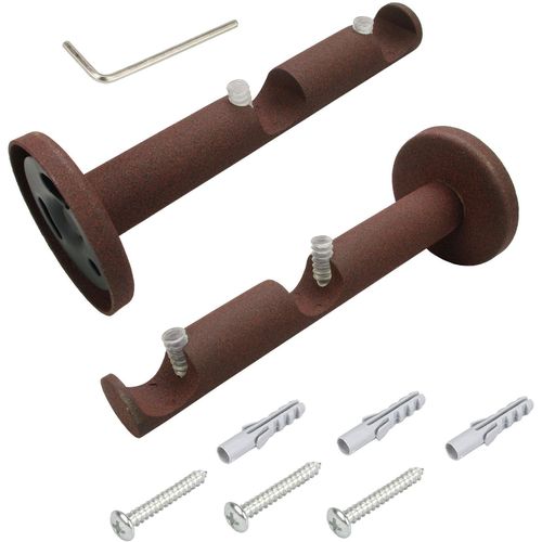 4016318280443 - Träger Doppelträger 12 cm für Stilstange Gardinenstange Profilrohr 16 mm Ø rost 1 Stück