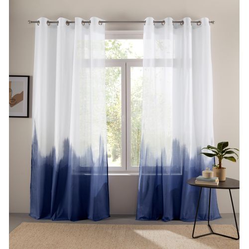 4068223785872 - Gardine BRUNO BANANI Nevalla Gr 1 blau B130cm H145cm Baumwolle Baumwolle Gardinen