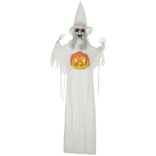 4255633536136 - Geisterhexe Halloween Dekoration mit Spezialeffekten und Soundfunktion weiß (Farbe weiß)