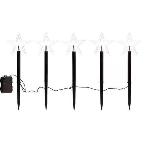 4028998031529 - LED Stern IC WINTERWORLD Weihnachtsstern Weihnachtsdeko Lampen Gr Höhe 35 cm schwarz Weihnachtssterne Gartenstecker mit Timerfunktion für den Innen- und Außenbereich