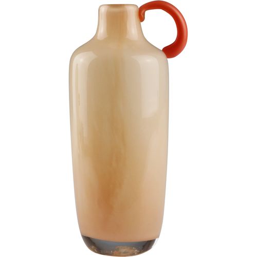 4056422204805 - Dekovase AM DESIGN Braune Glasvase mit orangem Griff braun B9cm H19cm Glas Vasen für einen stilvollen Kontrast 4056422204805 - Dekovase AM DESIGN Braune Glasvase mit orangem Griff braun B9cm H19cm Glas Vasen für einen stilvollen Kontrast