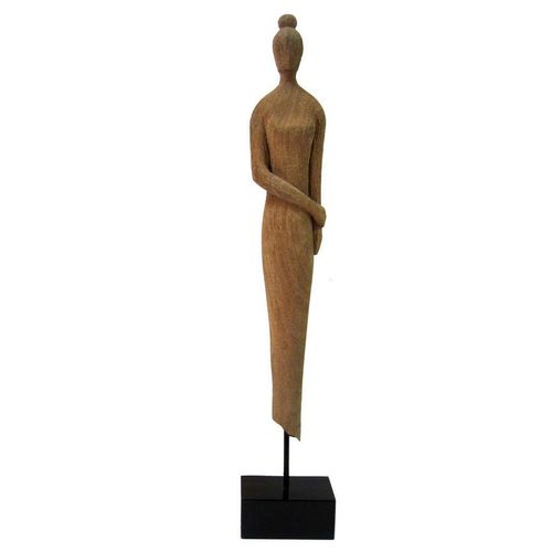 9010585460114 - Dekodame Natur Schwarz Holz Metall Mangoholz massiv Uni Dame 14x71x9 cm Handmade in India Kunsthandwerk zum Stellen 9010585460114 - Dekodame Natur Schwarz Holz Metall Mangoholz massiv Uni Dame 14x71x9 cm Handmade in India Kunsthandwerk zum Stellen
