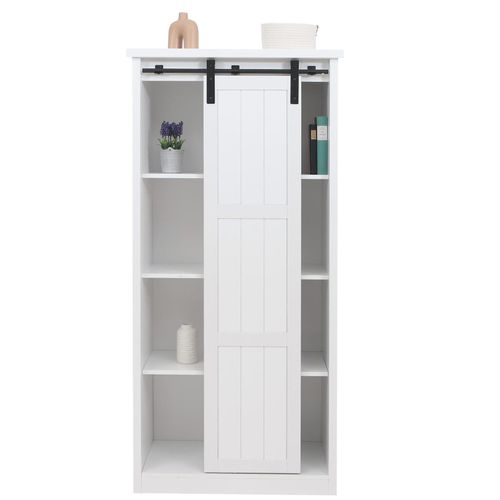 4057651929354 - Schrank MCW-K75 Kommode Highboard Schiebetüre 8 Staufächer Holz-Optik Industrial Metall 163x76x38cm ~ weiß 4057651929354 - Schrank MCW-K75 Kommode Highboard Schiebetüre 8 Staufächer Holz-Optik Industrial Metall 163x76x38cm ~ weiß