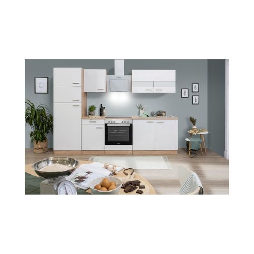 4260407699207 - Küchenzeile ca 270 cm mit Kühlschrank -versch Ausführungen - weiß