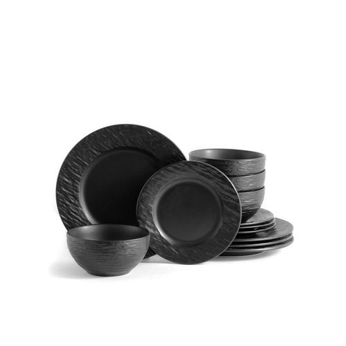 4260238068722 - 12-teiliges Tafelservice in Schiefer-Optik New Modern Black