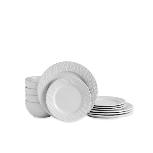 4260238068739 - 12-teiliges Tafelservice in Schiefer-Optik New Modern White