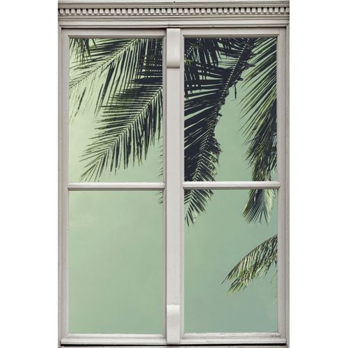 4049009115267 - Wandsticker QUEENCE Palmenblätter grün B40cm H60cm T01cm Wandtattoos Wandsticker Wandbild selbstklebend 3D Fenster
