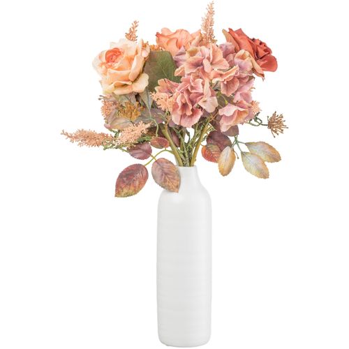 4064118189756 - Kunstblumenstrauß CREATIV GREEN Blumenstrauß in Packpapier mit Vase braun H50cm Kunstpflanzen mit Textilpflanzen in trendiger Trockenblumen-Optik