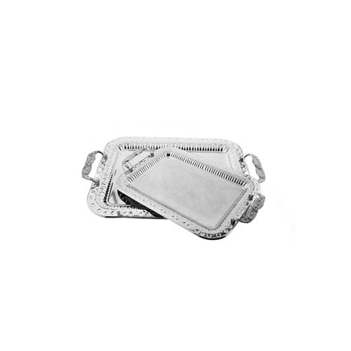 4255829564073 - 2-teiliges Serviertablett aus hochwertigem 18 10 Edelstahl