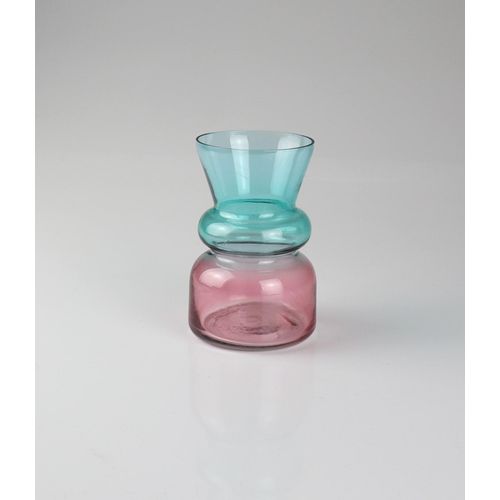 4056422467378 - Dekovase AM DESIGN aus Glas bunt (multicolor) B8cm H12cm Glas Vasen 2er Set BxH 8x12 cm