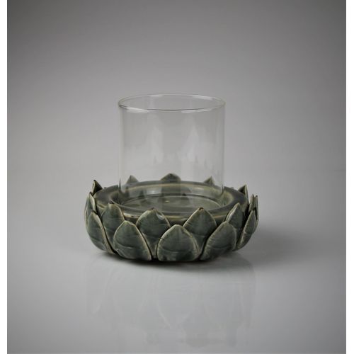 4056422242296 - Windlicht AM DESIGN aus Steingut grau B13cm H14cm Glas Steingut Kerzenhalter BxH 13x14 cm 4056422242296 - Windlicht AM DESIGN aus Steingut grau B13cm H14cm Glas Steingut Kerzenhalter BxH 13x14 cm