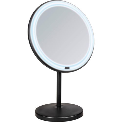 4008838377000 - Kosmetikspiegel WENKO Onno schwarz Spiegel B H T 20cm x 34cm x 135cm Stahl ABS-Kunststoff schwarz mit LED und Touch-Funktion B20cm H34cm T135cm 4008838377000 - Kosmetikspiegel WENKO Onno schwarz Spiegel B H T 20cm x 34cm x 135cm Stahl ABS-Kunststoff schwarz mit LED und Touch-Funktion B20cm H34cm T135cm