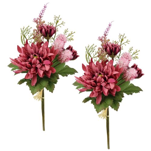 4019844824792 - Kunstblume IGEA Chrysanthemen-Bund 2er Set lila (mauve) B13cm H25cm L11cm Polyester Kunstpflanzen 25cm Strauß künstlich Bouquet Seidenblume Blumenbouquet Blumenstrauß