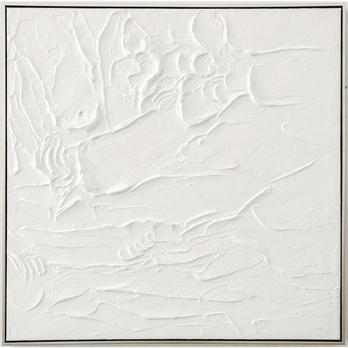 9010585530695 - Monee Ölgemälde  Weiß  Holz Kunststoff Textil  Tanne  vollmassiv  Abstraktes  rechteckig  85x85 cm  handgemalt einfache und schnelle