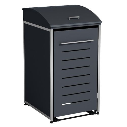 4050747101511 - Mülltonnenbox KIEL 72x83x136cm für Tonnen 120 und 240 Liter Stahl anthrazit + Edelstahl