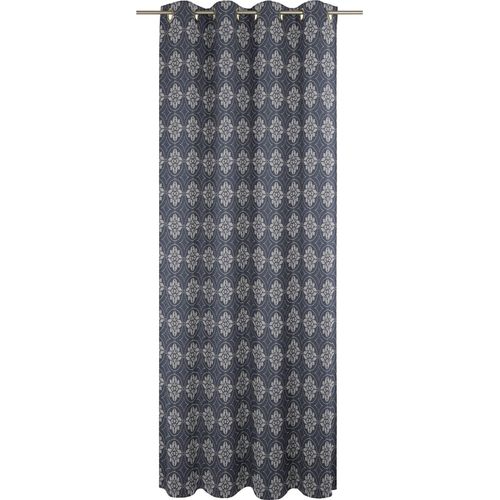 4004567210120 - Vorhang ADAM Vorhang Romantic Puligny aus 100 % Bio-Baumwolle Ösen (1 St) Gr 1 blau (dunkelblau) B145cm H145cm Jacquard Baumwolle (Bio-Baumwolle) Gardinen Vorhang Romantic Puligny aus 100% Bio-Baumwolle Ösen (1 St)