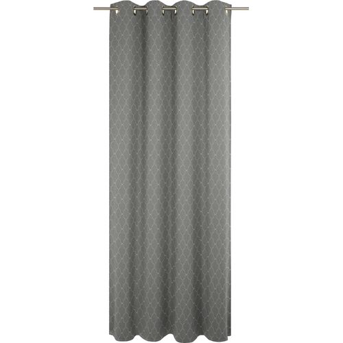 4004567198329 - Vorhang ADAM Vorhang Indian Cortezada Light aus 100 % Bio-Baumwolle Ösen (1 St) Gr 1 grau (dunkelgrau) B145cm H145cm Jacquard Baumwolle (Bio-Baumwolle) Gardinen Vorhang Indian Cortezada Light aus 100% Bio-Baumwolle Ösen (1 St)