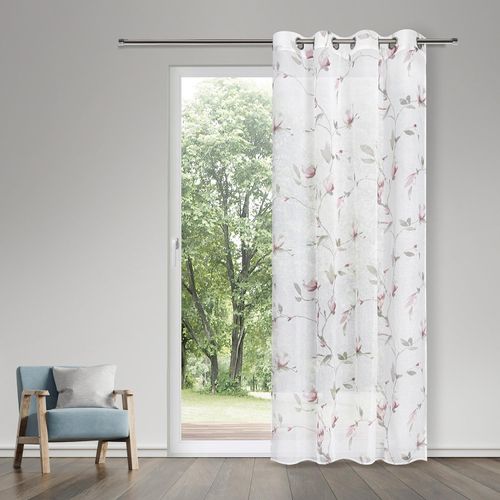 4007863699934 - Vorhang Xenia Gr 1 rosa (rosé rot weiß) B145cm H245cm Polyester Gardinen SB-Ösenschal Xenia